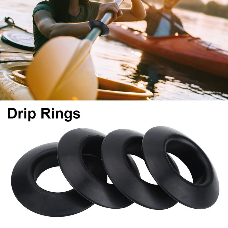 4 Pcs Universal Rubber Kayak Paddle Drip Rings for Kayak and Canoe Paddles Shaft