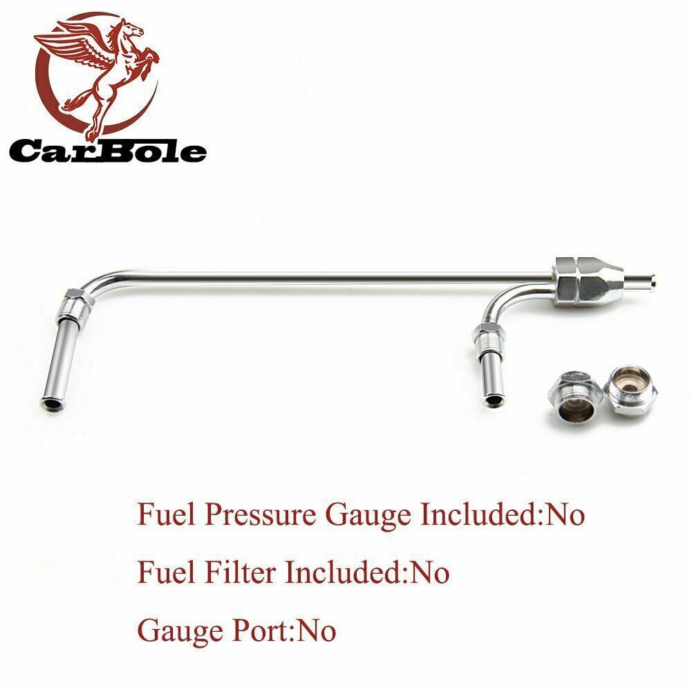 Chrome Dual Feed Fuel Line For Holley Carburetor 4150 Double Pumper 3/8 Hose SBC