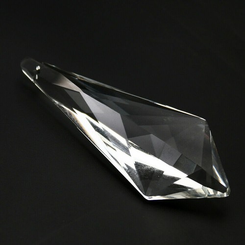 Hanging 120mm Long Horn Clear Glass Crystal Prism Chandelier Suncatcher Decor