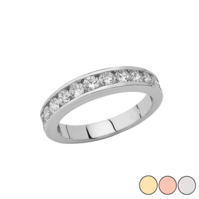 Pre-owned Fdj Men's Wedding Band Ring With Cz In Gold (yellow/rose/white) In Yellow Gold