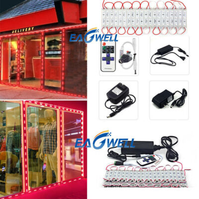 LED Window Store Front Lights Module 10~200ft Strips with power supply+Remote US