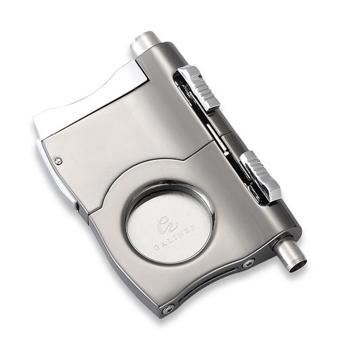 Galiner Stainless Steel Cigar Cutter Guillotine 2-in-1 Cigar Punch w/Gift Box