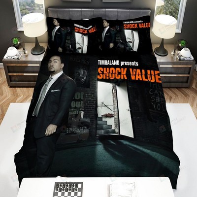 Timbaland Album Cover Shock Value Quilt Duvet Cover Set Bedroom Decor