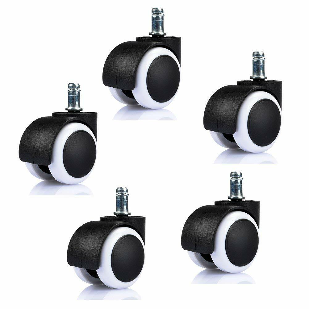 5x Rollen für Bürostuhl Caster Wheels für Schreibtisch Stuhl Gummi Ersatz Räder