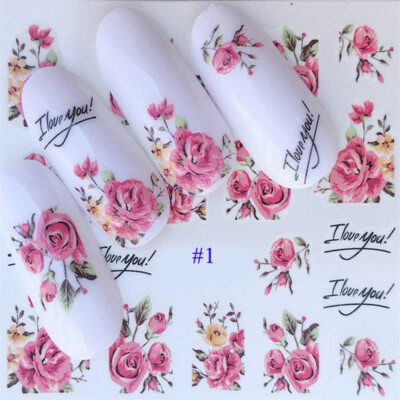Nail Stickers Nails Blooming Art Stickers Water Transfer Stickers Decaration