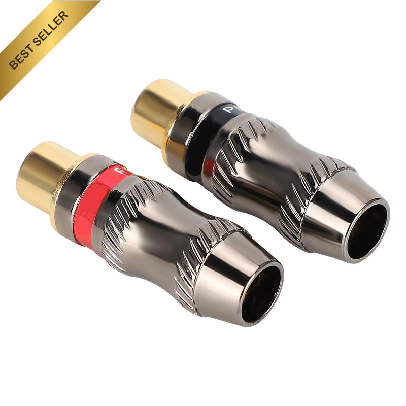 Gold-Plated RCA Female Jack Applicable RCA Solder Plug for Cable