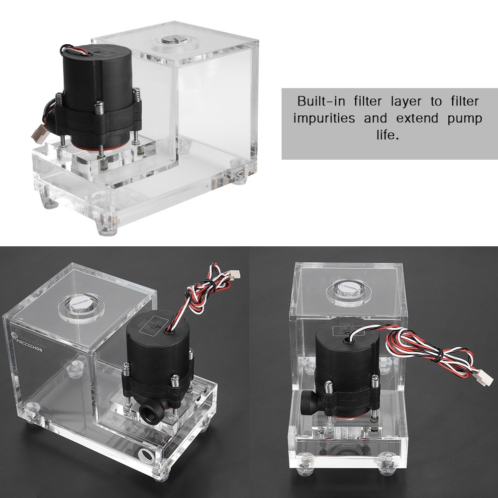 DC12V 600ml 600L//H Water Tank Reservoir Pump Combo For PC Water Cooling System