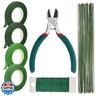Paxcoo Floral Tape and Floral Wire Arrangement Tools Kit with Wire Cutter 26 Gauge Stem Wire and 22 Gauge Paddle Wire for Bouquet Stem Wrap Florist