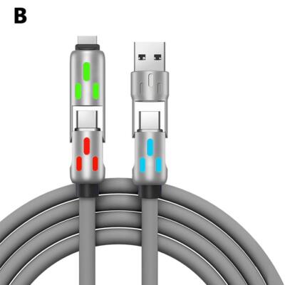 4-in-1 240W USB-C Cable, USB C Cable 1.2m, Multi USB Charging Data Cables