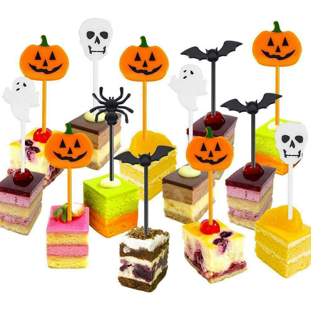 8Pcs Pumpkin Sign Cake Toppers Fruit Picks Insert Card ...