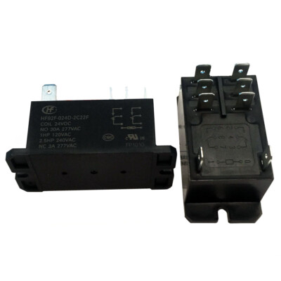 2Pcs HONGFA HF92F-024D-2C22F 24VDC Power Relay 30A 277VAC 8Pins