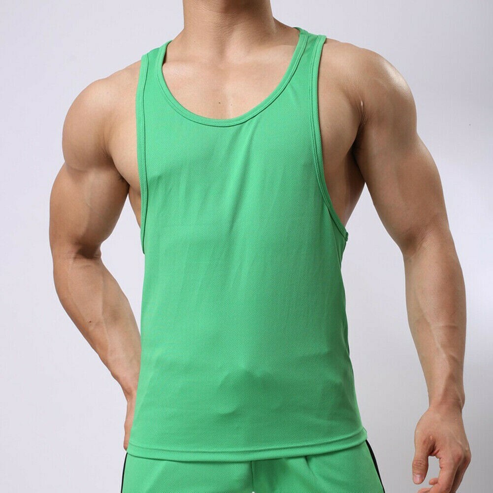 Hommes Rapide Sec Débardeur sans Manche Col Rond T Shirt Sports Course