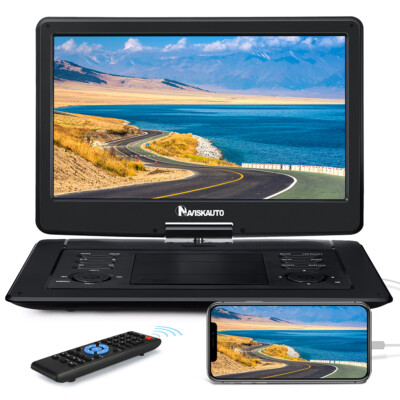 19'' Portable DVD Player 16'' Full HD Screen, 6 Hours Rechargeable Battery USB AV