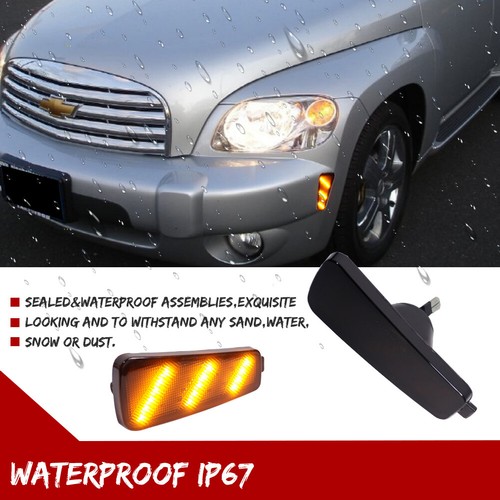 4PCS Smoked LED Front & Rear Bumper Side Marker Lights For 2006-11 Chevrolet HHR