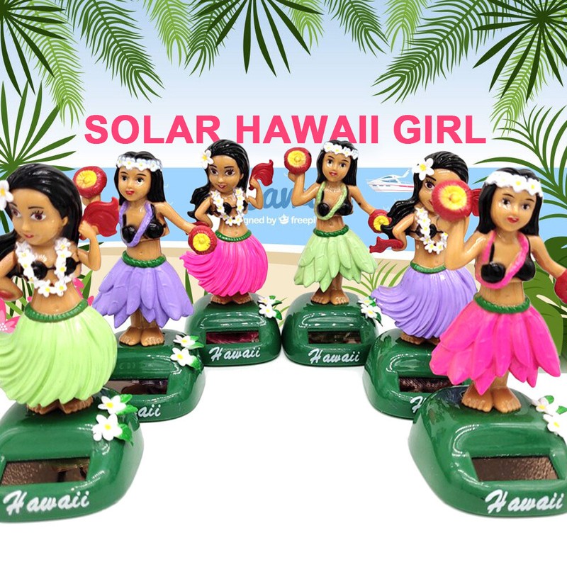 Hawaiian Hula Girl Car Auto Truck Dashboard Solar Dancing Hawaii Doll Dash Board