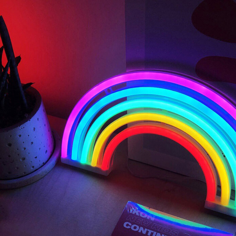 LED Regenbogen Neon Schild Lichter Bettseitig Nacht Lampe Kinderzimmer