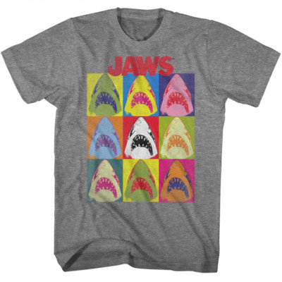 Jaws Mens T-Shirt New in SIZES SM - 5XL Undefeated in Graphite Heather NWT 