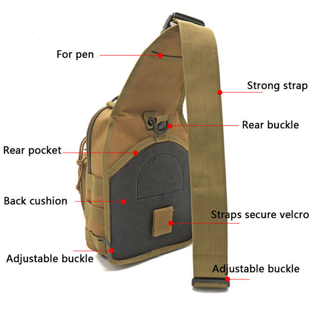 Tactical Sling Bag Chest Shoulder Backpack Military MOLLE Crossbody Bag for Men