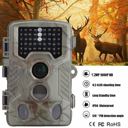 Wildkamera Jagdkamera//Solarladegerät 1080P 12MP Überwachungskamera IR Nachtsicht