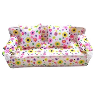 Mini Sofa Doll House Furniture Lot Living Room Pink Sofa Chair Gift For Children