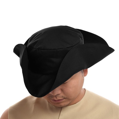 Mens Pirate Hat Reenactment Tricorne Hat Colonial Hat Halloween Cosplay Hat