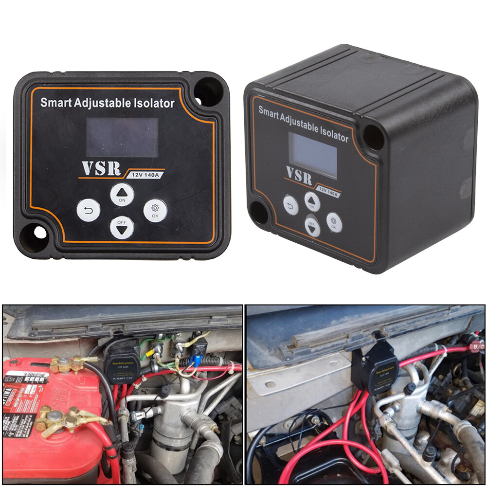 12V 140A Dual Battery Smart Isolator LCD Display Digital Voltage Sensitive Relay