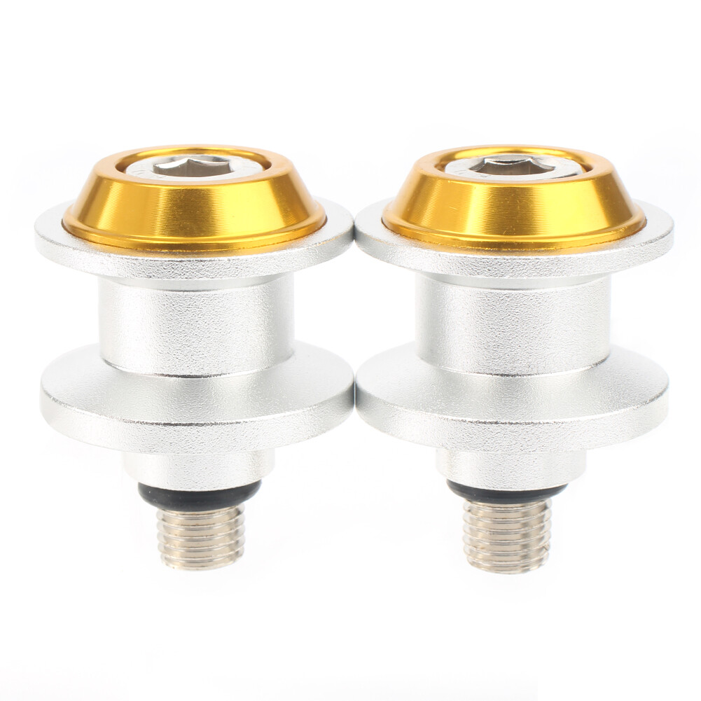 For Yamaha Honda Suzuki Kawasaki Gold Stand Screw M10 Swingarm Spools Slider