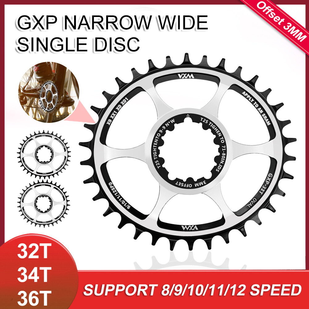 Bicycle Oval Narrow Wide Chainring 32T-36T Single Chainring Crankset 3MM Offset