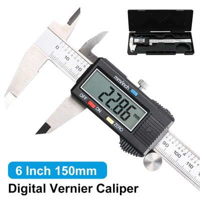 Digital Caliper 150mm Stainless Steel Vernier Caliper LCD Screen Measuring Tool