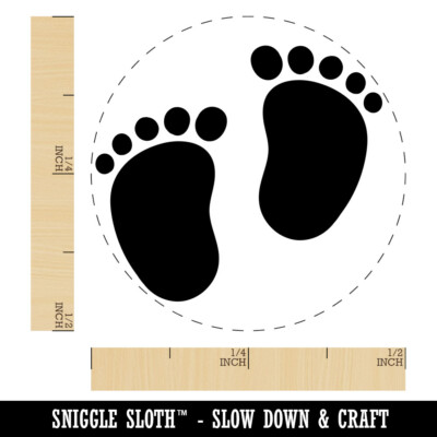 Baby Footprints Rubber Stamp for Stamping Crafting Planners