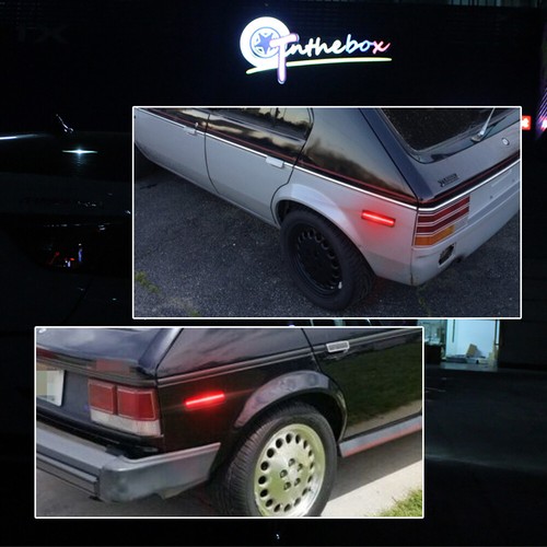 Smoked Lens Red LED Rear Side Marker Signal Lights For Dodge Plymouth 03587440