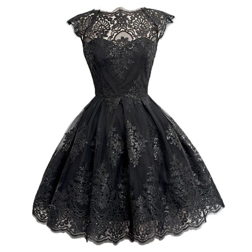 NWT Ted Baker Heavy Lace Embroidered Black Dress Lined TB 2 / US 6