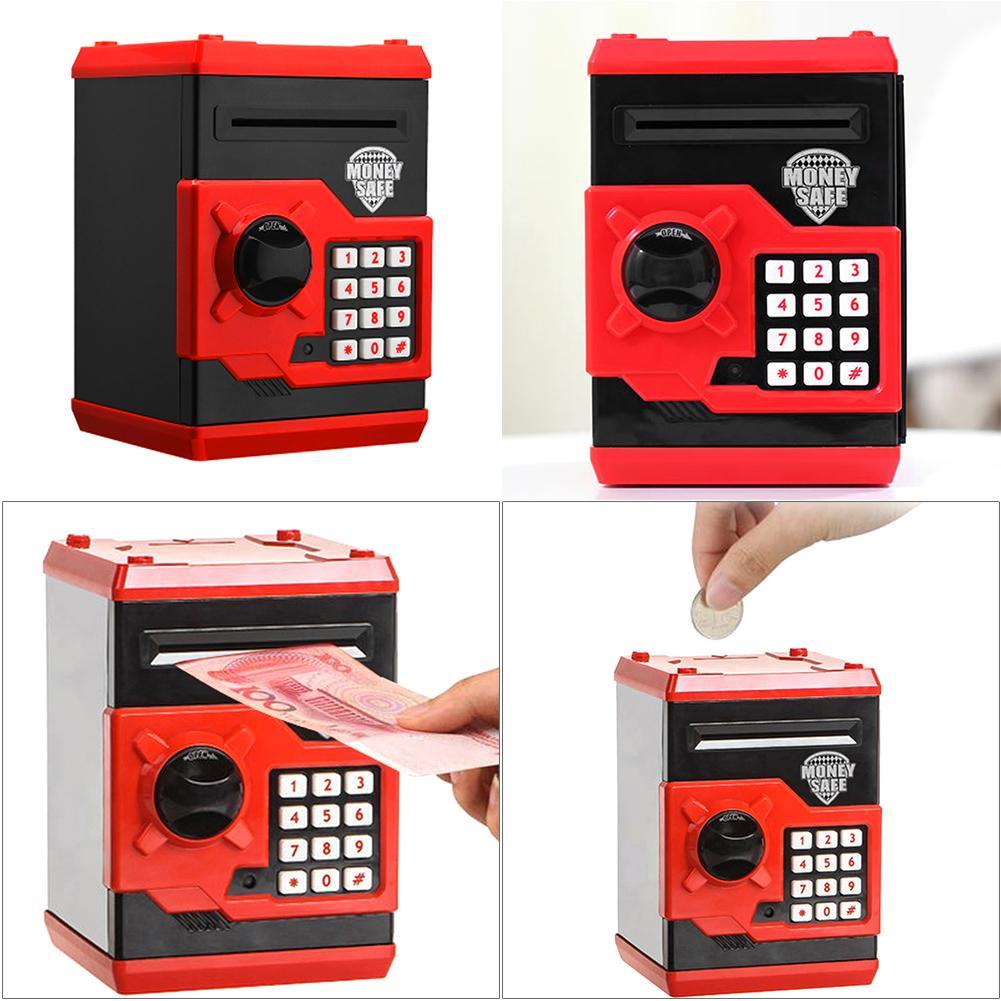 Electronic piggy bank atm password money box cash coins saving box atm bank safe box automatic deposit banknote kids toys gift