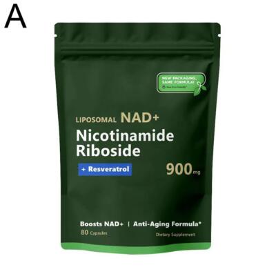 LIPOSOMAL NAD+ Niacinamide Riboside+ Resveratrol 900mg 80 Capsules Antiage X7T7