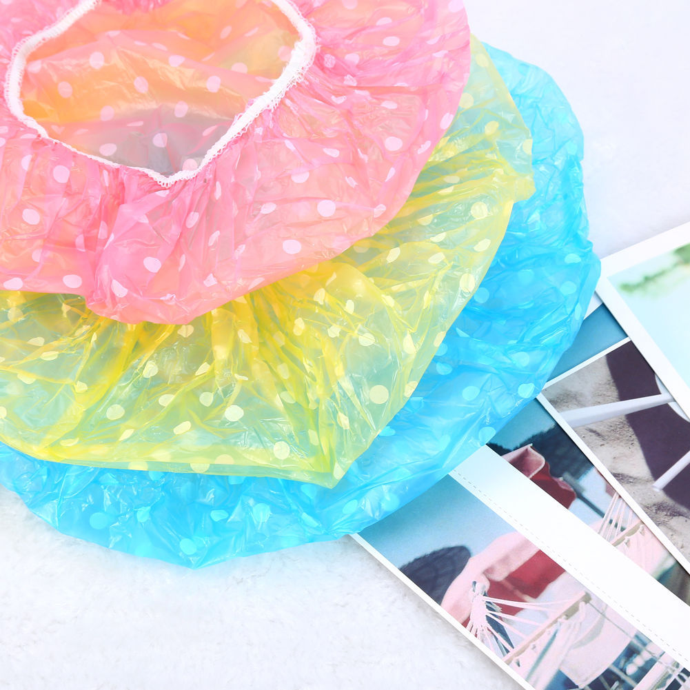 Set 3pz Impermeabile Cuffia Doccia Elastico Per Capelli Shower Cap Bath Hat dfh