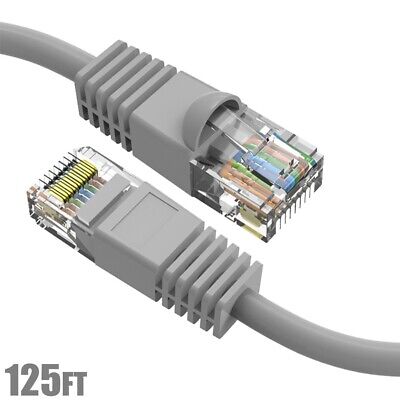 125FT Cat6 Network LAN Ethernet Modem UTP Molded Snagless Patch Cable 24AWG Gray