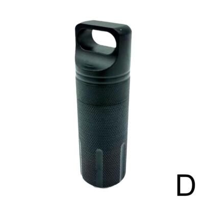Waterproof Metal Medicine Pill Box Case Bottle Holder Container Keychain