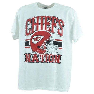 Kansas City Chiefs Nation Weißer Helm Kurzarm Herren Erwachsene T-Shirt