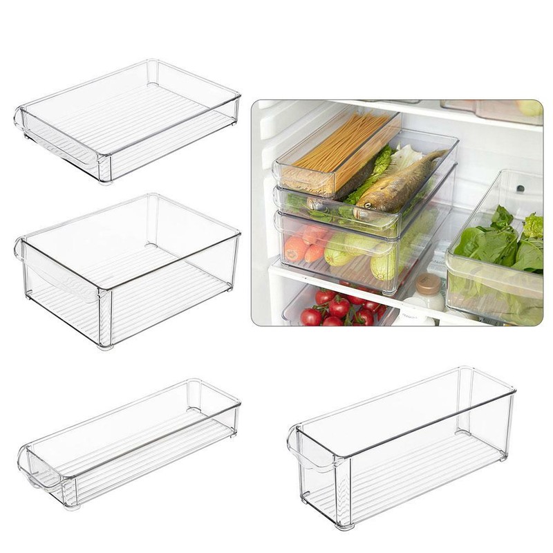 Refrigerator Storage Box Rectangular Large Capacity Plastic 