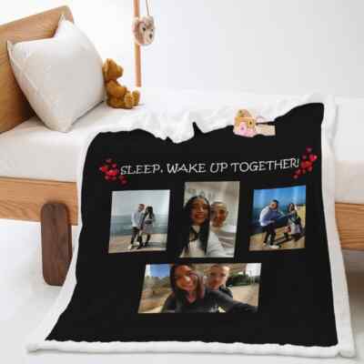 Beautiful Couple Life Photos 3D Warm Plush Fleece Blanket Picnic Sofa Couch