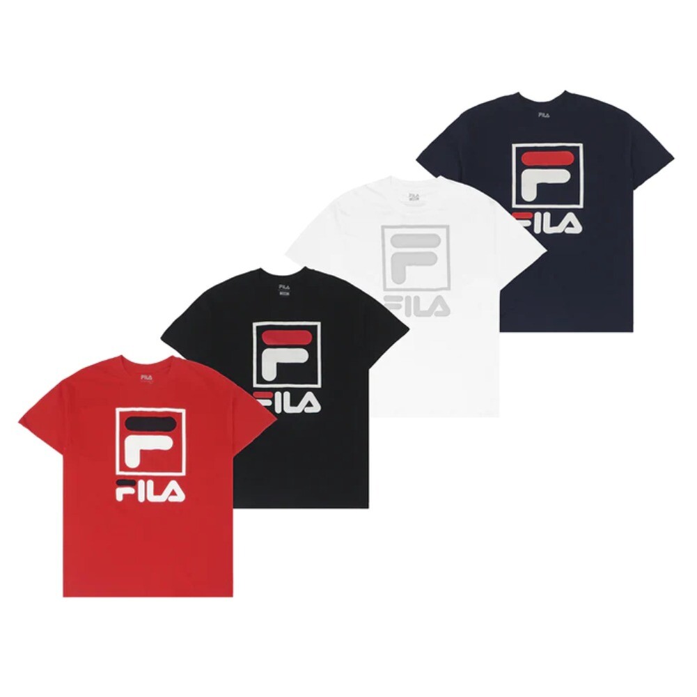 Fila Men's T-Shirt Stacked Graphic Print Cotton Short Sleeve