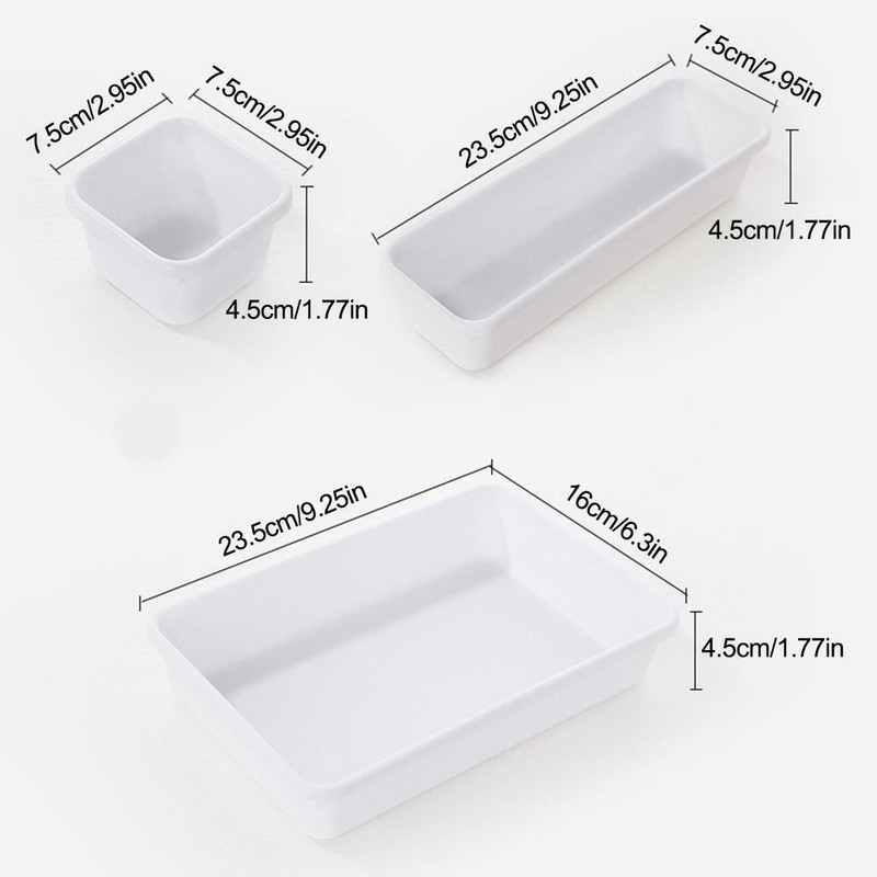 Junk Desk Drawer Organizer Tray Dividers Set 8 Shallow Organizers
