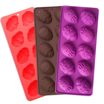 1~4Pcs Easter Eggs Silicone Mould Chocolate Wax Melt Soap Jelly Ice Mould Baking