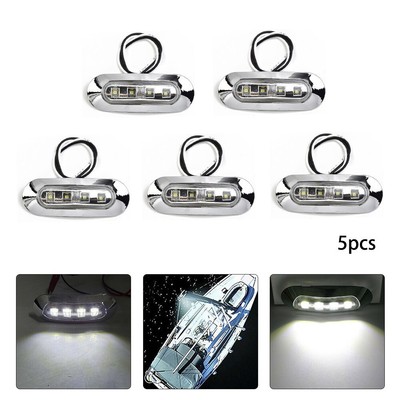 Marine Boat LED Courtesy & Deck Lights | 5 Piece Set | White | Waterproof