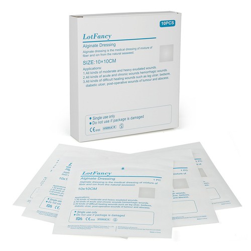 10pcs Calcium Alginate Wound Dressing Pads 4x4 Patches Non-Stick Padding Sterile