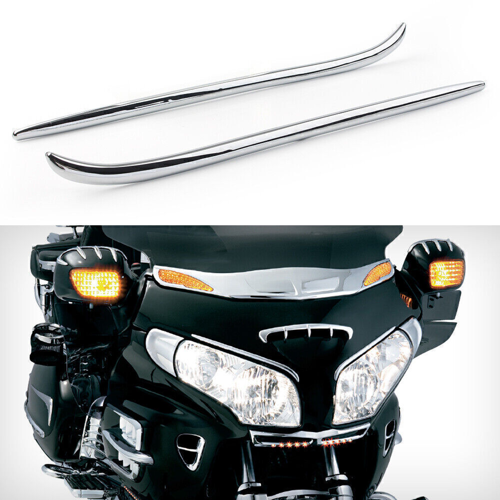 Motorcycle Chrome Decor Trim Fairing Eyebrows Accent for Honda GL1800 2001-2011