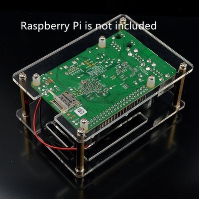 Arcylic Clear Case Box Enclosure Fan Heatsink For Raspberry Pi 3/2 Model B/B+