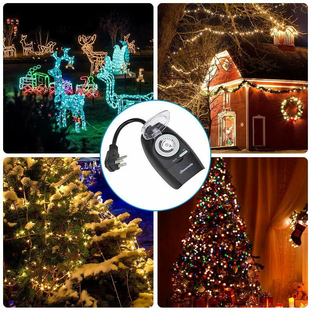 DEWENWILS Outdoor Mechanical Timer Weatherproof Plug in Electrical Outlets Timer