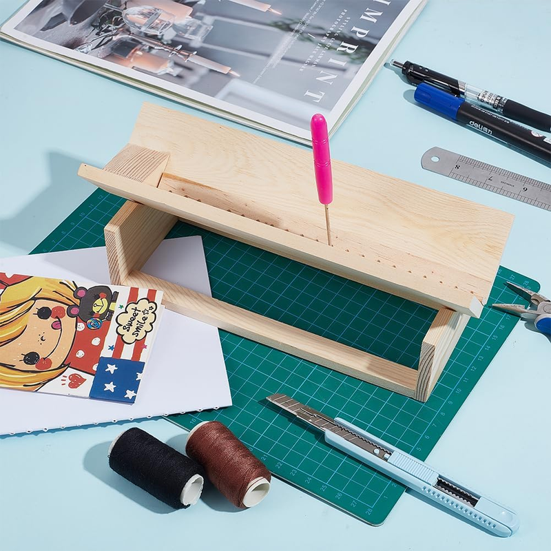 3 Set Wood Bookbinding Punching Cradle Book Binding Tool Hand Binding Kit with