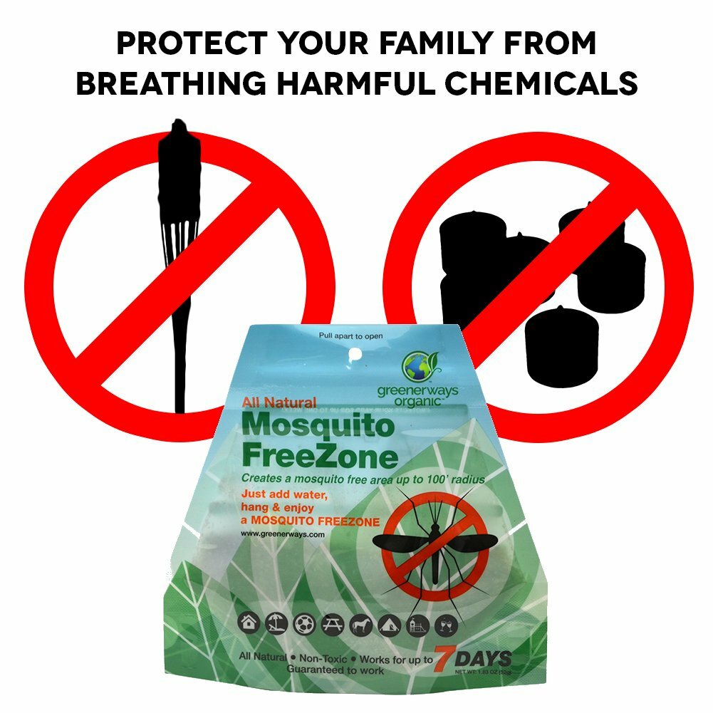 (5Pk)GREENERWAYS ORGANIC Mosquito Repellent  Non-Toxic Organic Insect Repellent